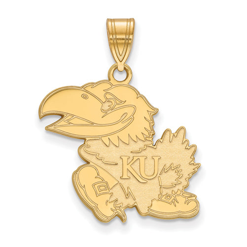 14ky University of Kansas Large Jayhawk Pendant