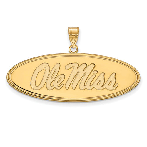 14ky University  of Mississippi Large Oval Ole Miss Pendant