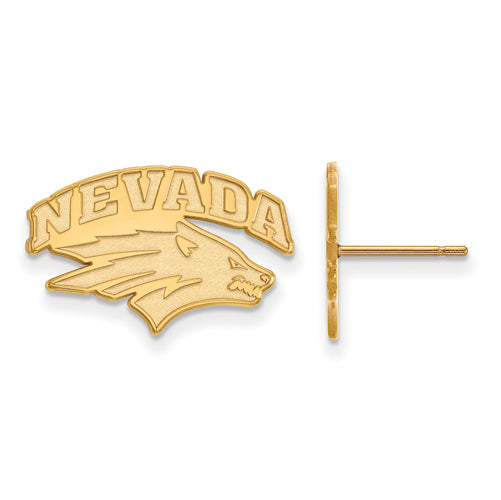 SS w/GP University of Nevada Small Post Wolf Pack Earrings