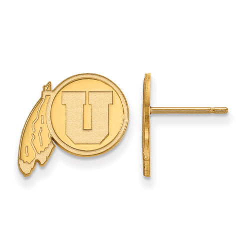 SS w/GP University of Utah Small Post Earrings