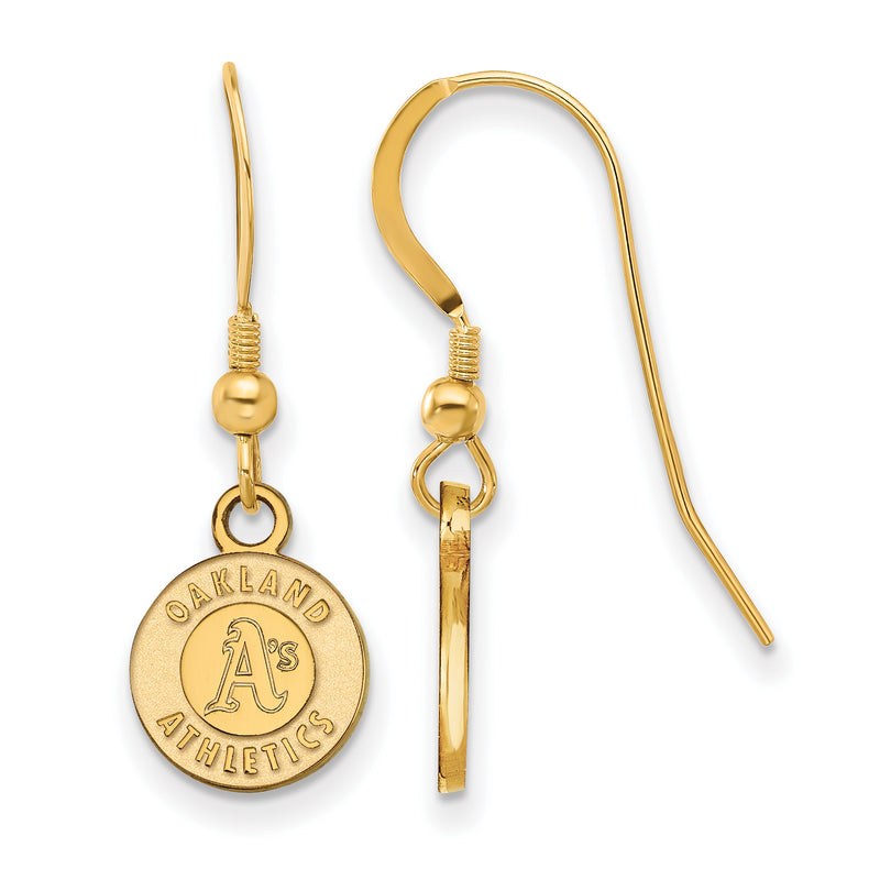 SS w/GP MLB LogoArt Oakland Athletics Circle Extra Small Dangle Earrings