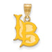 Sterling Silver Gold-plated LogoArt California State University Long Beach L-B Medium Enameled Pendant