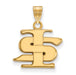 SS w/GP Indiana State U Small Interlocking IS Pendant