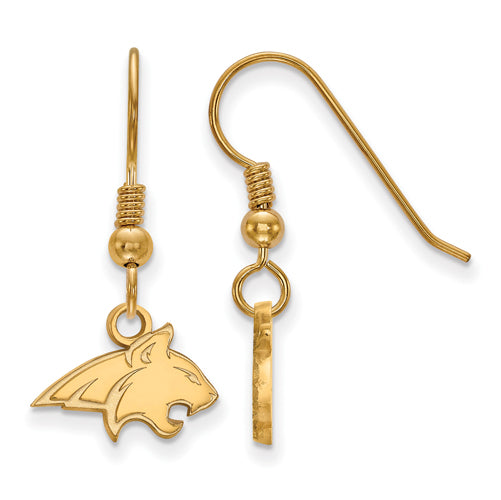 SS w/GP Montana State University XS Bobcat Dangle Wire Earrings