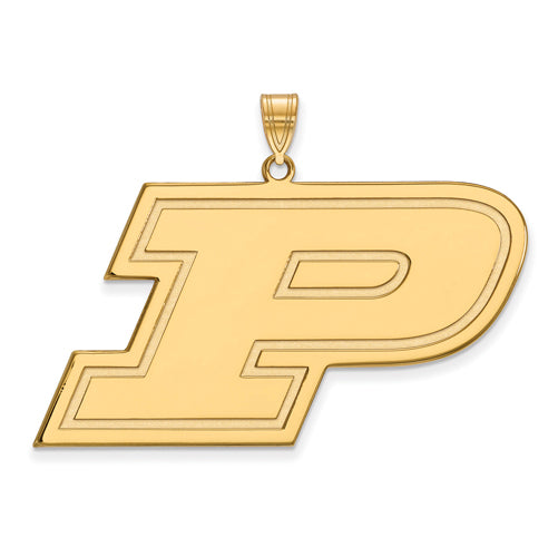 SS w/GP Purdue XL Letter P Pendant