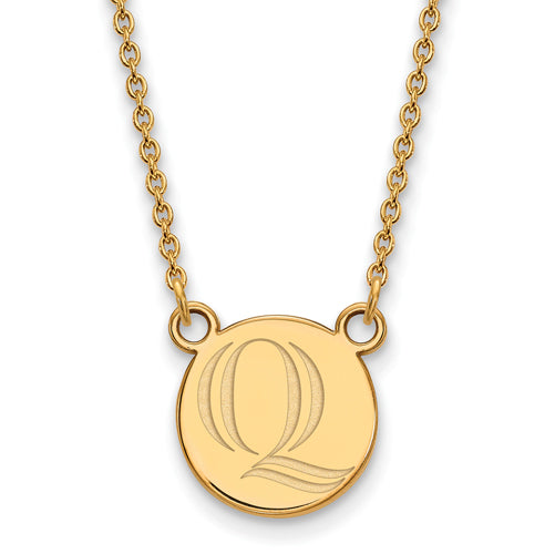 Sterling Silver GP Quinnipiac University Small Pendant w/ Necklace
