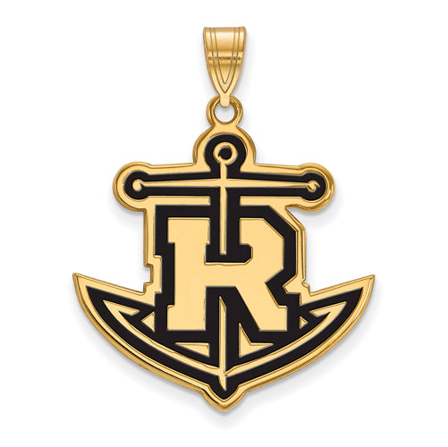 SS w/GP Rollins College XL Enamel Anchor Pendant