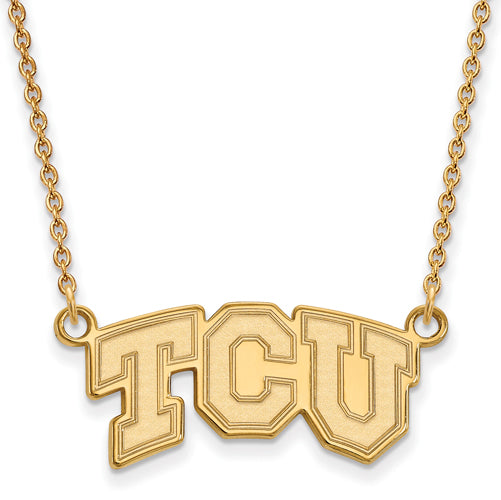 10ky Texas Christian University Small TCU Pendant w/Necklace