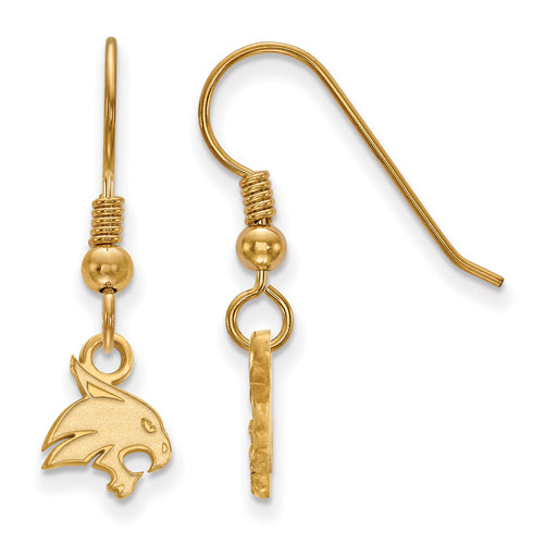 SS w/GP Texas State University XS Bobcat Dangle Earrings