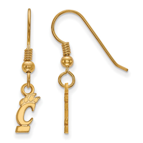 SS w/GP University of Cincinnati XS Dangle Earrings