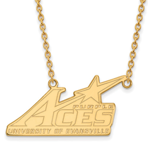 10ky University of Evansville Large Pendant w/Necklace