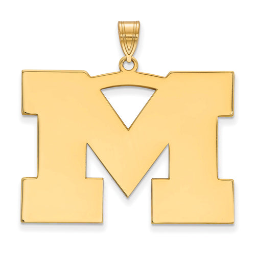 SS w/GP University of Michigan XL Letter M Pendant