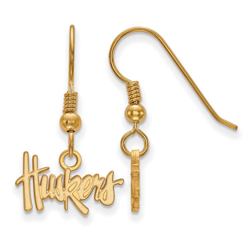 SS w/GP University of Nebraska XS Dangle Earrings