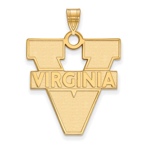SS w/GP University of Virginia XL Text Logo Pendant