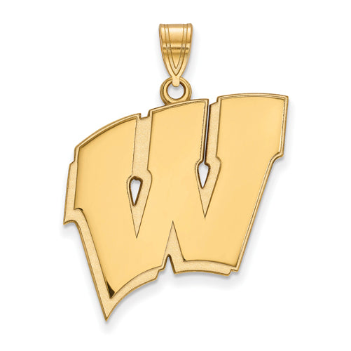 10ky University of Wisconsin XL Letter W Pendant