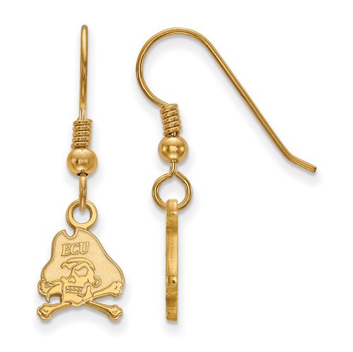 SS w/GP East Carolina University XS Pirates Dangle Earrings