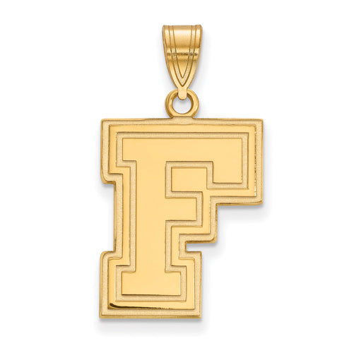 SS w/GP Fordham University Large F Logo Pendant