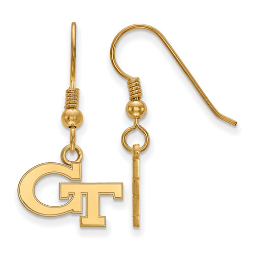 SS w/GP Georgia Institute of Technology XS G-T Dangle Wire Earrings