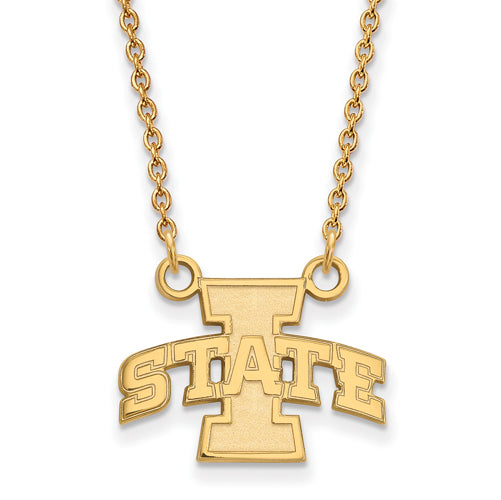 14ky Iowa State University Small Pendant w/Necklace
