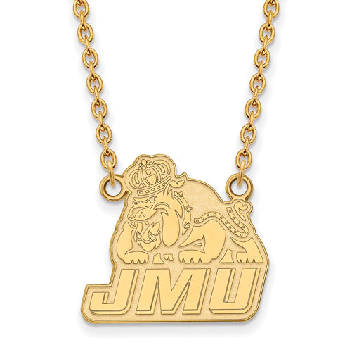 14ky James Madison University Large JMU Dukes Pendant w/Necklace