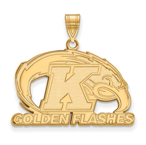 SS w/GP Kent State Golden Flashes Large Pendant