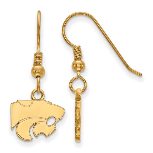 SS w/GP Kansas State University XS Wildcat Dangle Earrings