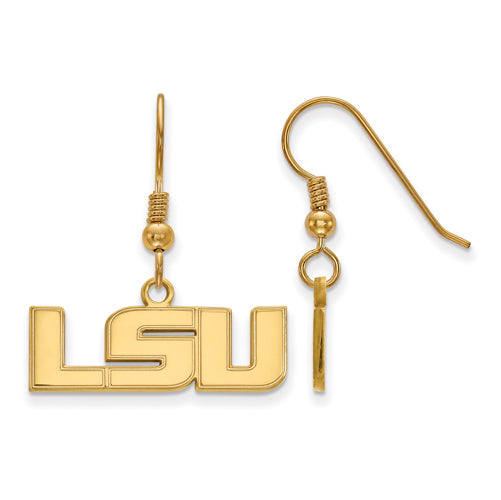 SS w/GP Louisiana State University Small Dangle LSU Earrings