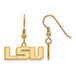 SS w/GP Louisiana State University Small Dangle LSU Earrings