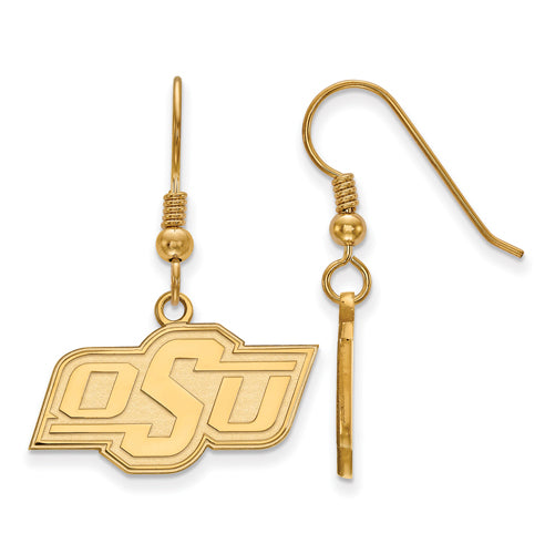 SS w/GP Oklahoma State University Small Dangle Earrings