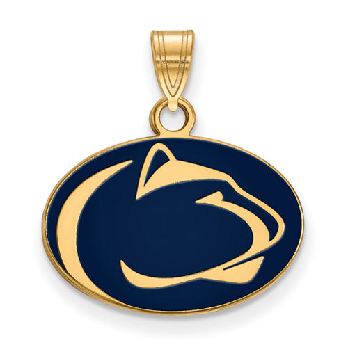 SS w/GP Penn State University Small Enamel Nittany Lion Pendant