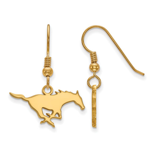 SS w/GP Southern Methodist U Small Dangle Earrings