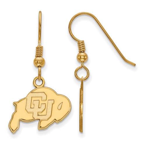 SS w/GP University of Colorado Small Dangle Wire Earrings