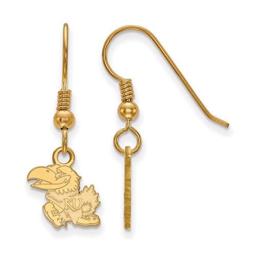 SS w/GP University of Kansas XS Full Body Left Dangle Earrings