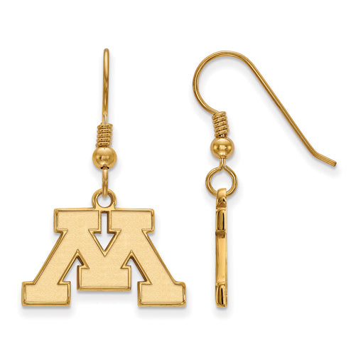 SS w/GP University of Minnesota Small Dangle Earrings