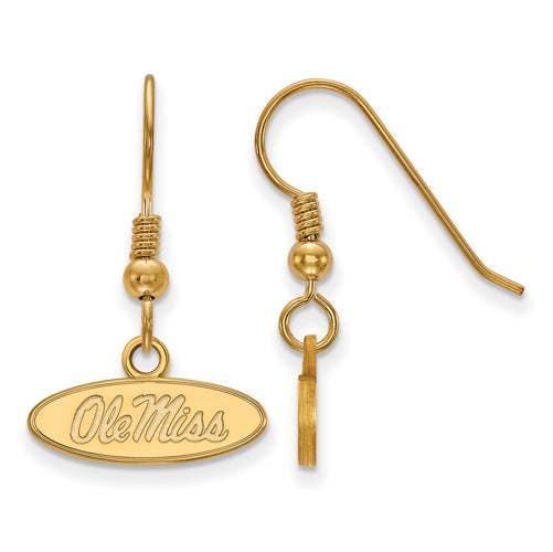 SS w/GP University  of Mississippi XS Dangle Oval Ole Miss Earrings