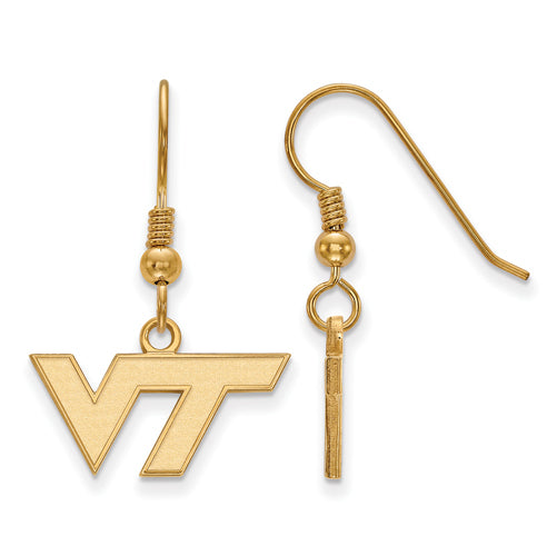 SS w/GP Virginia Tech XS VT Logo Dangle Earrings