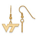 SS w/GP Virginia Tech XS VT Logo Dangle Earrings