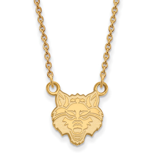 SS w/GP Arkansas State U Small Pendant w/Necklace