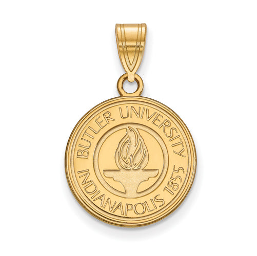 SS w/GP Butler University Medium Crest Pendant