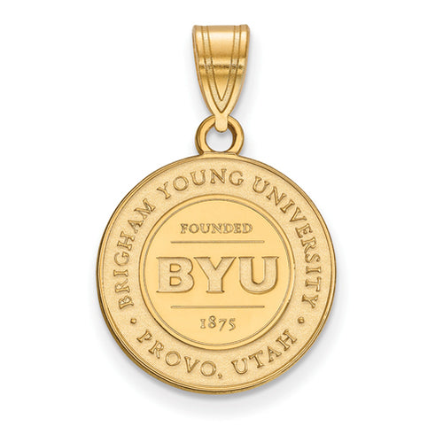 SS w/GP Brigham Young University Medium Crest Pendant