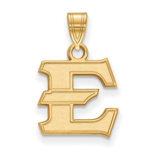 Sterling Silver Gold-plated LogoArt East Tennessee State University Letter E Small Pendant