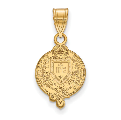 SS w/GP Fordham University Medium Crest Pendant