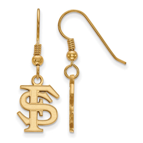 SS w/GP Florida State University Small Dangle F-S Earrings