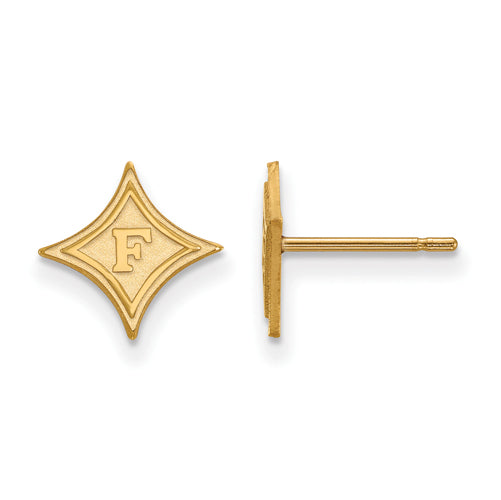 14ky F Logo Furman University XS Post Earrings