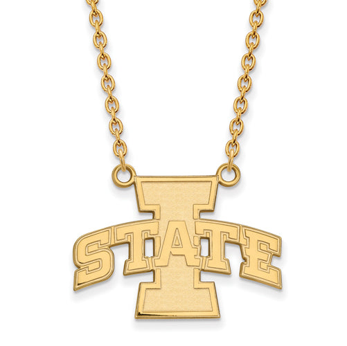 14ky Iowa State University Large Pendant w/Necklace