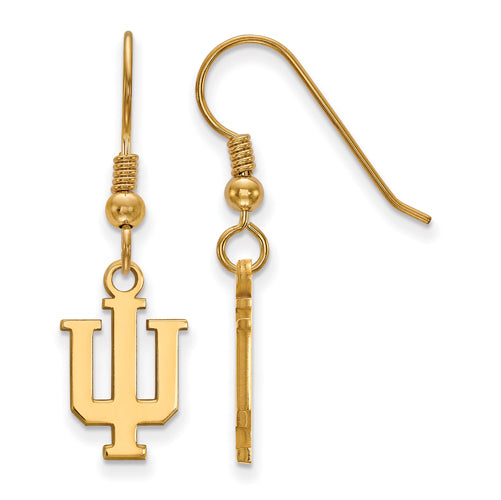 SS w/GP Indiana University Small Dangle Earrings