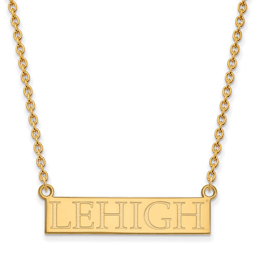 14ky Lehigh University Large Bar Pendant w/Necklace