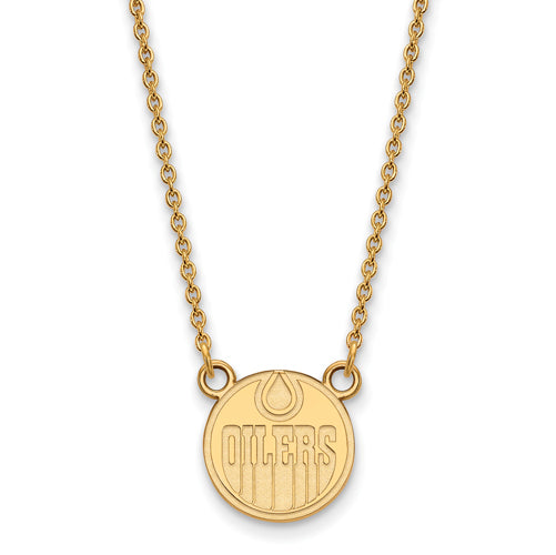 10ky NHL Edmonton Oilers Small Pendant w/Necklace