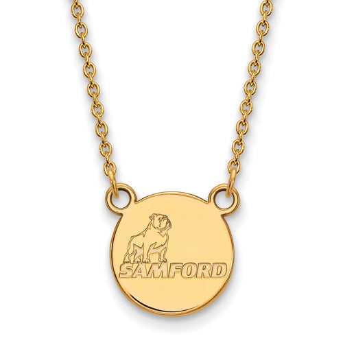 14ky Samford University Small Pendant w/Necklace