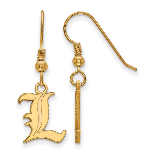 SS w/GP University of Louisville Small Letter L Dangle Earrings